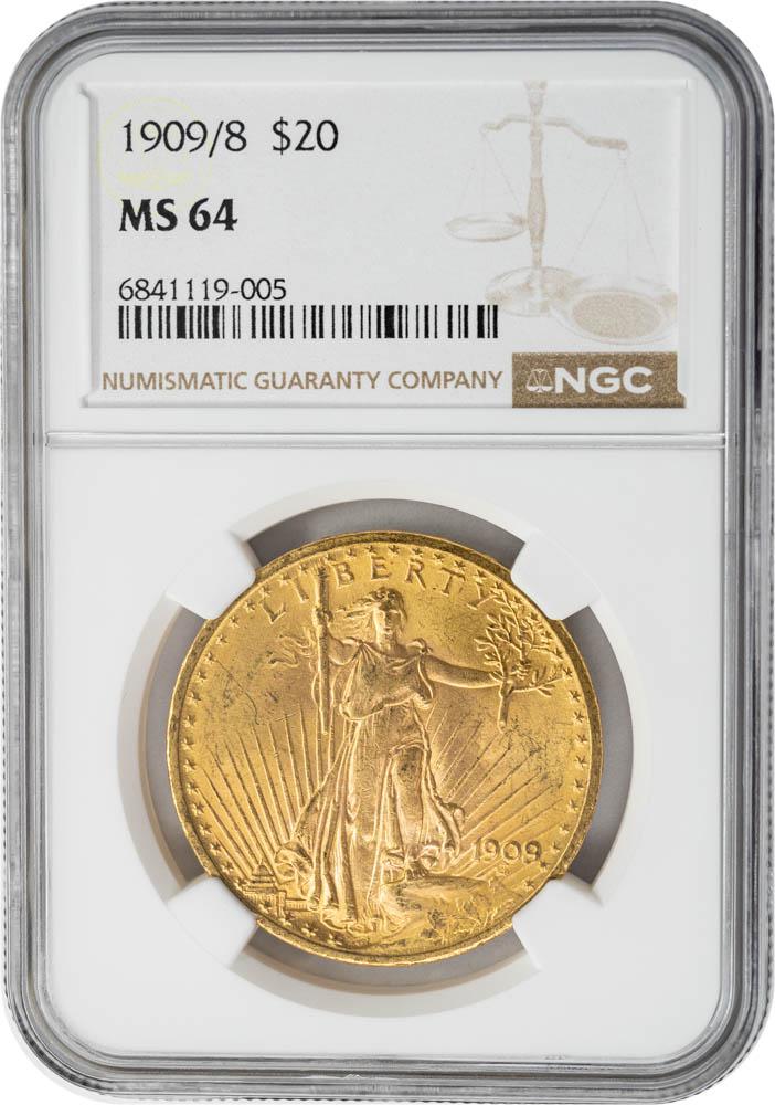 1909/8 $20 MS64 NGC