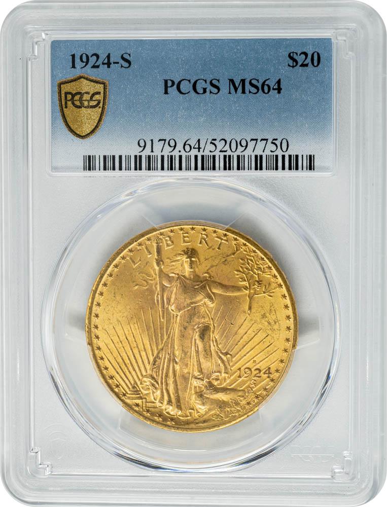 1924-S $20 MS64 PCGS