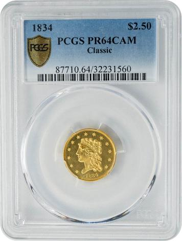 1834 $2.50 Classic PR64CAM PCGS