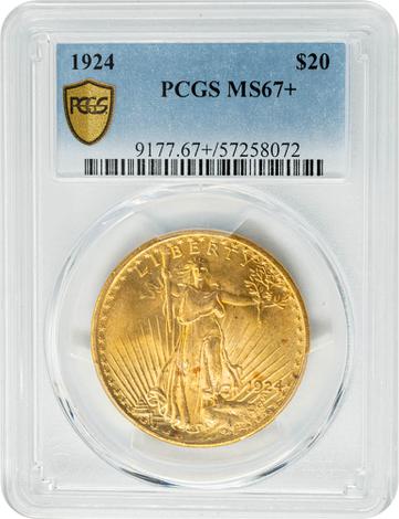 1924 $20 MS67+ PCGS