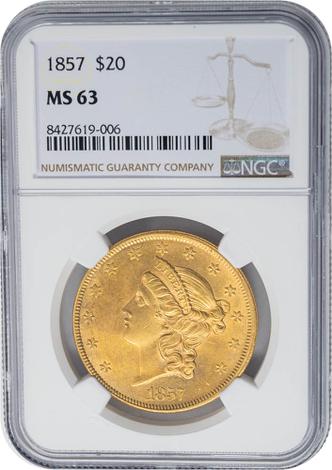 1857 $20 Liberty