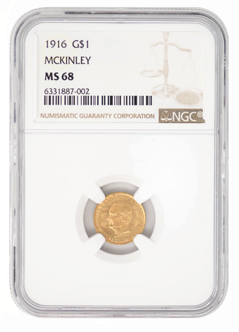 1916 G$1 McKinley MS68 NGC
