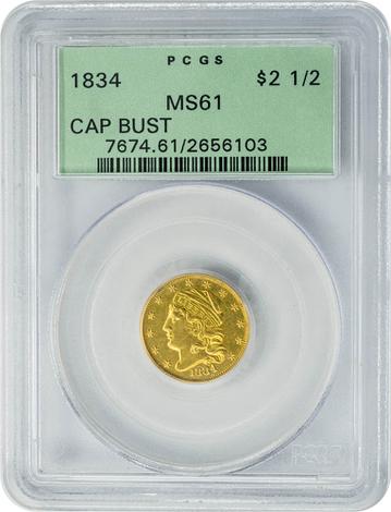 1834 $2.5 Capped Bust