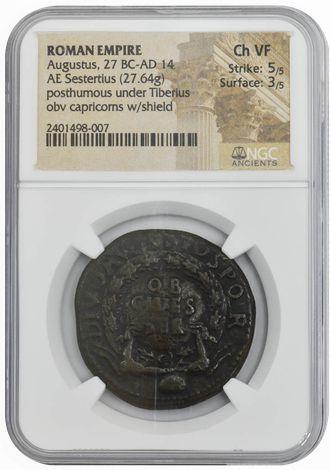 Roman Empire Augustus AE Sestertius