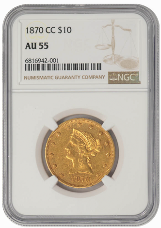 1870-CC $10 Liberty Head Eagle