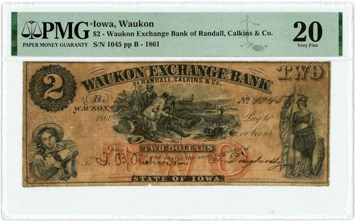1861 $2 Iowa, Waukon