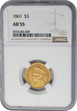 1861 $3 Indian