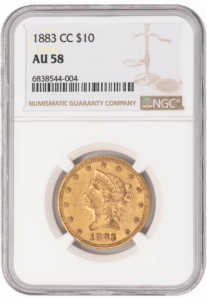 1883-CC $10 AU58 NGC