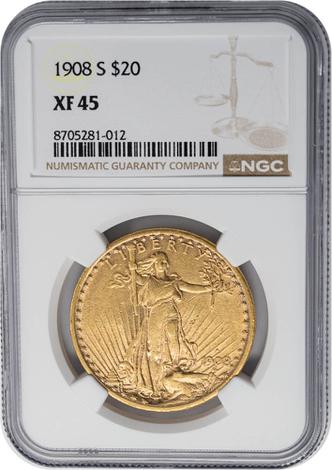 1908-S $20 St. Gaudens