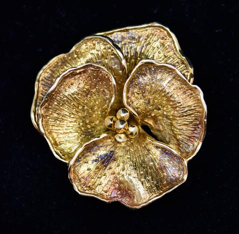 Tiffany & Co Pansy Flower Vintage Brooch Pin