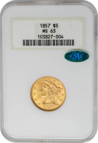 1857 $5 Liberty
