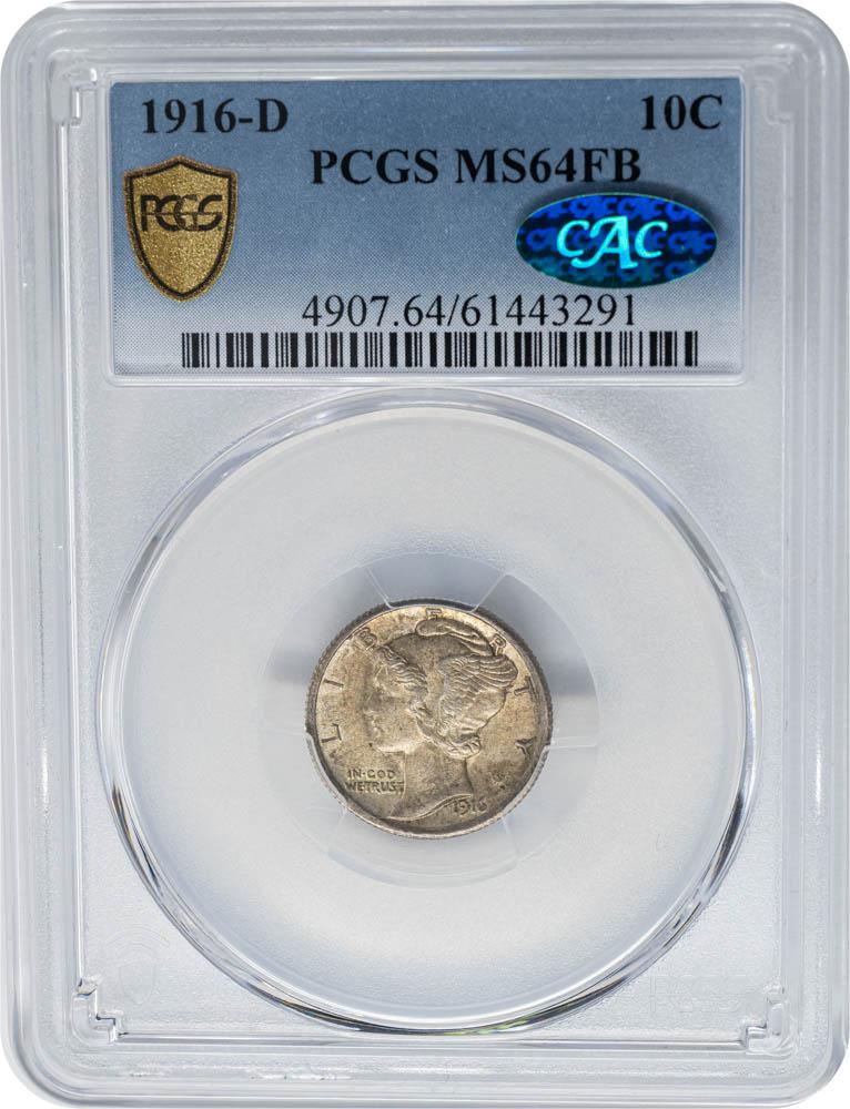 1916-D 10C MS64FB PCGS