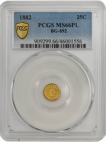 1882 California Fractional 25c BG-892