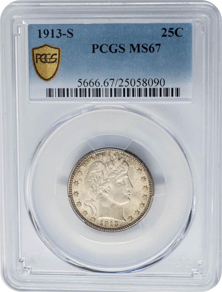 1913-S 25C MS67 PCGS