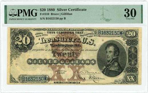 1880 FR.310 $20 Silver Certificate