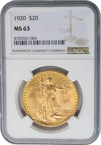 1920 $20 St. Gaudens