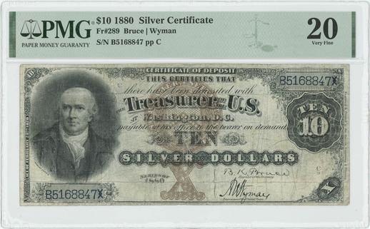 1880 FR. 289 $10 Silver Certificate
