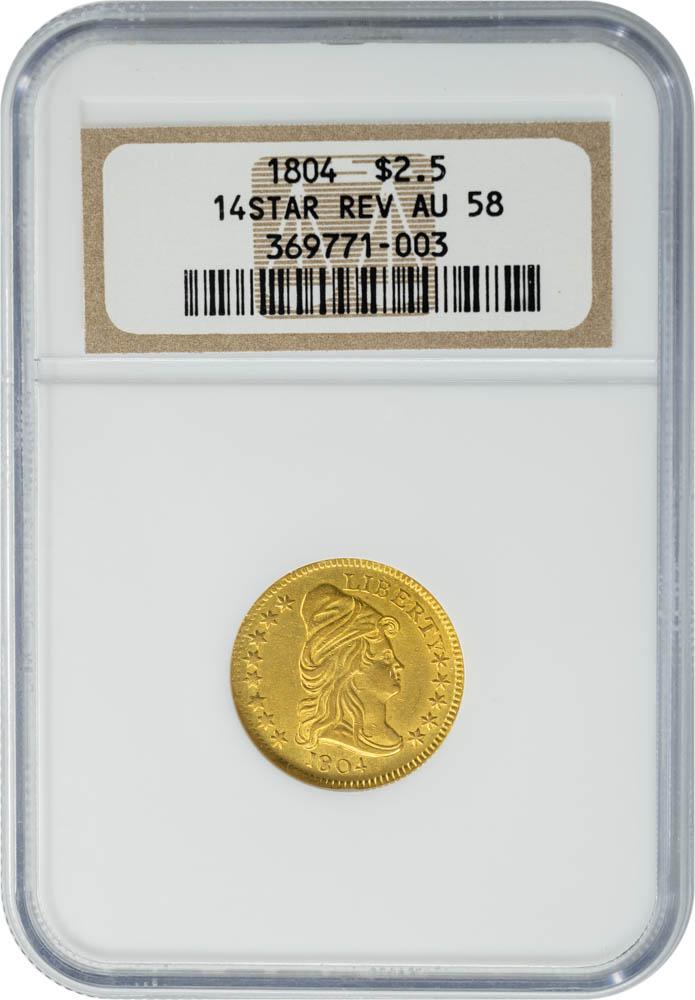 1804 $2.50 14 Star Reverse AU58 NGC