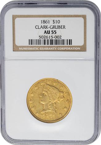 1861 $10 Clark, Gruber & Co.