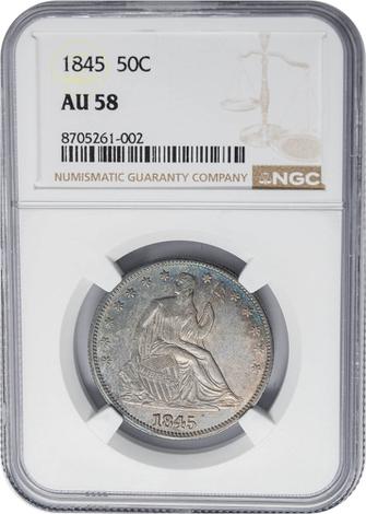1845 Seated Liberty 50c