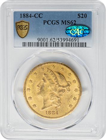 1884-CC $20 MS62 PCGS