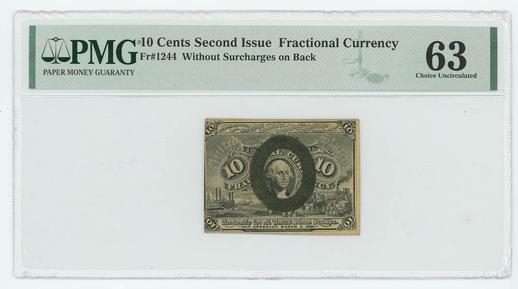 1863 FR. 1244 10c Second Issue Fractional Currency