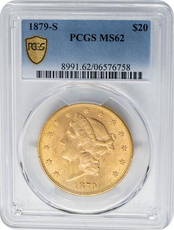 1879-S $20 MS62 PCGS