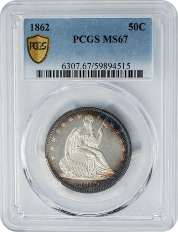 1862 Seated Liberty 50c