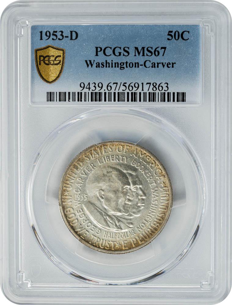 1953-D 50C Washington-Carver MS67 PCGS