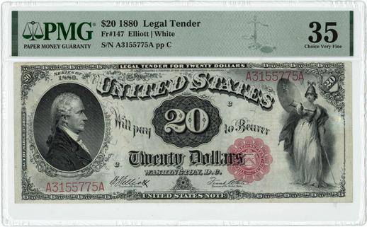 1880 FR.147 $20 Legal Tender