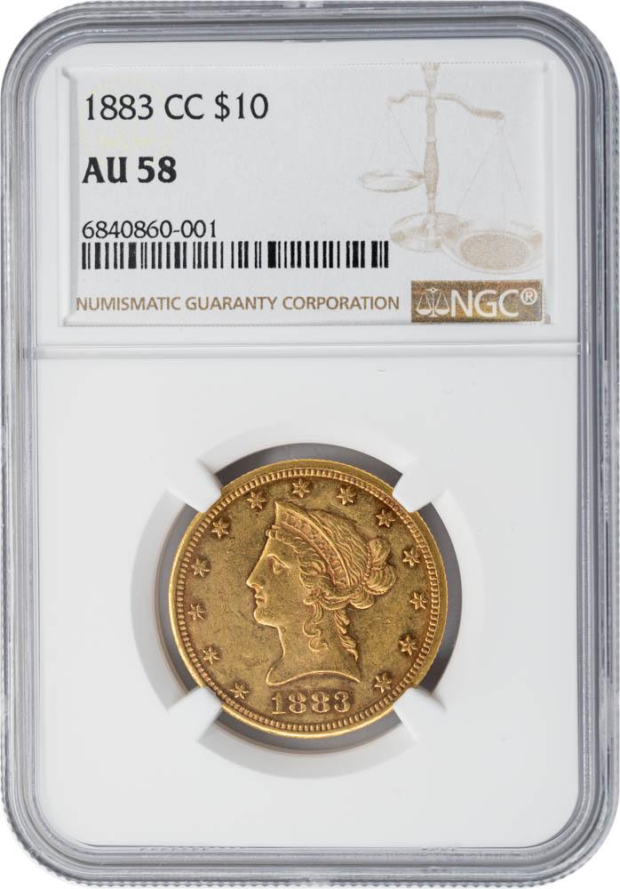 1883-CC $10 AU58 NGC