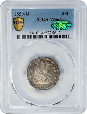 1850-O Seated Liberty 25c