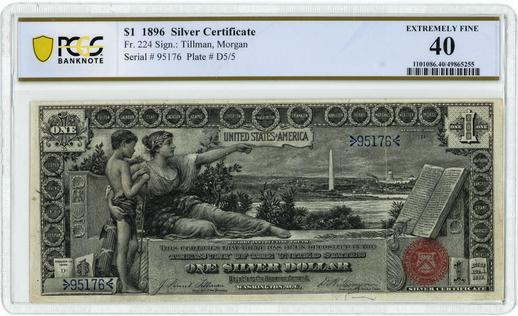 1896 FR.224 $1 Silver Certificate