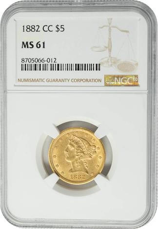 1882-CC $5 Liberty