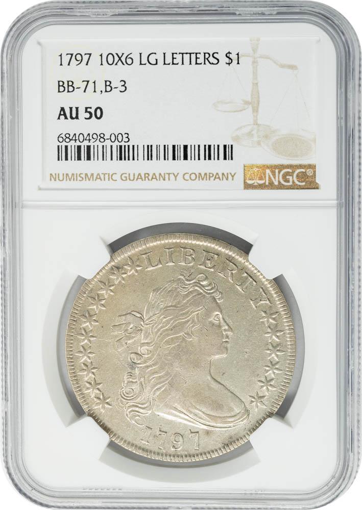 1797 $1 10x6 Stars AU50 NGC