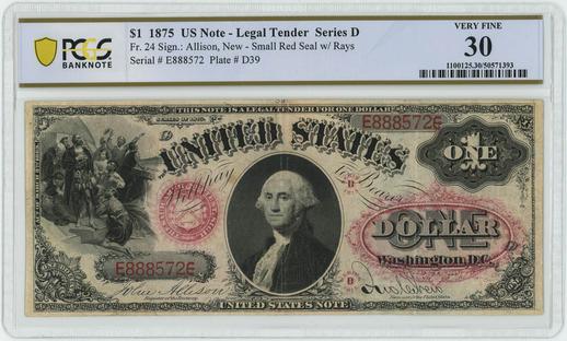 1875 FR. 24 $1 Legal Tender