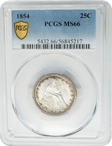 1854 25C MS66 PCGS