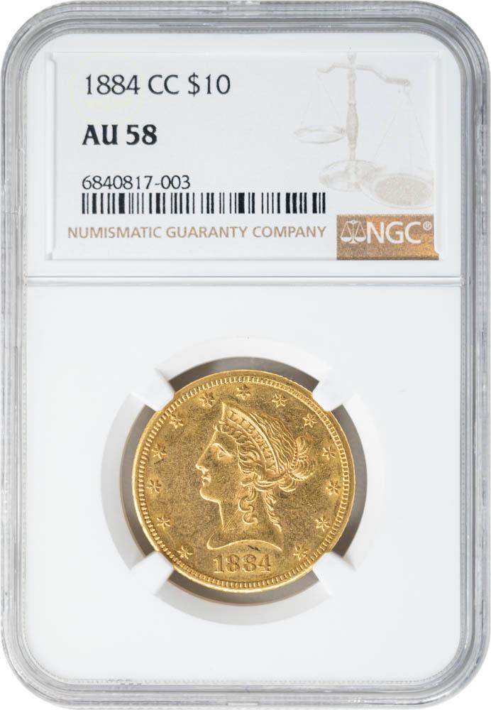 1884-CC $10 AU58 NGC