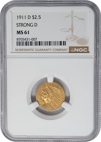 1911-D $2.5 Indian - Strong D