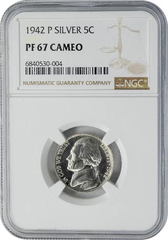 1942 P Jefferson 5c Silver