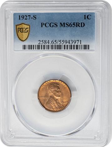 1927-S 1C MS65RD PCGS