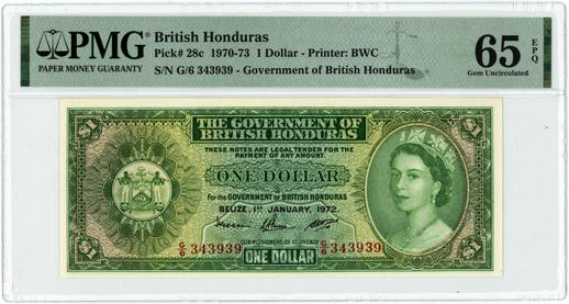 1970-73 British Honduras 1 Dollar
