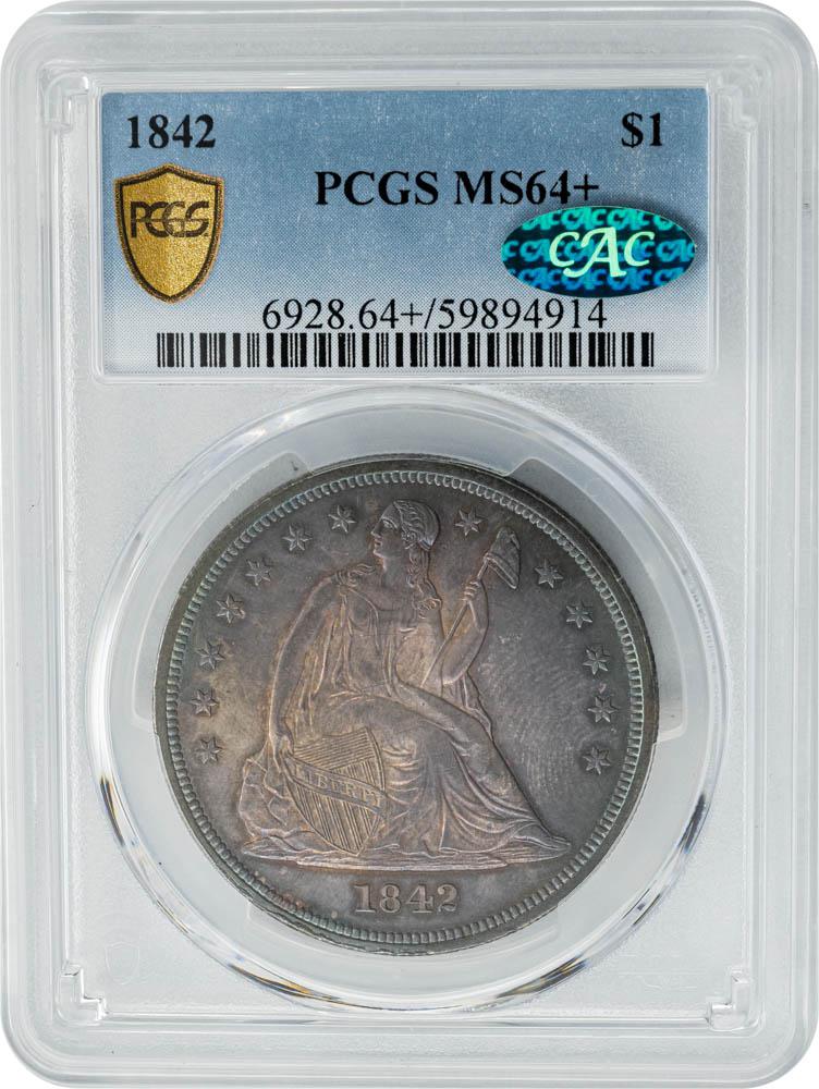1842 $1 MS64+ PCGS