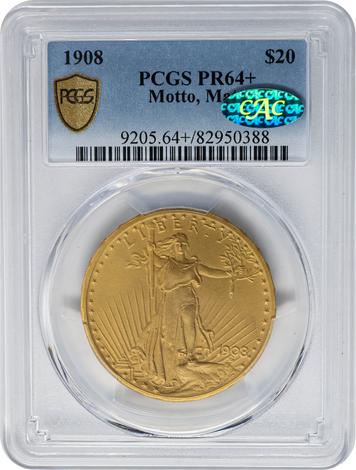 1908 $20 St. Gaudens - Motto, Matte