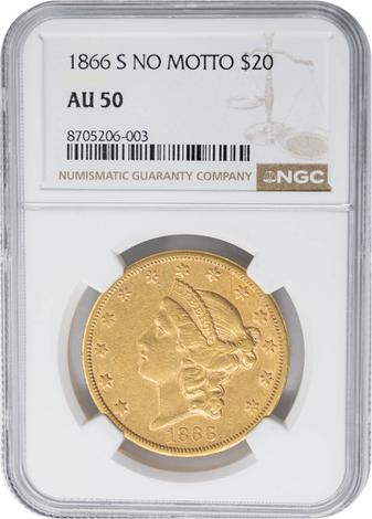 1866-S $20 Liberty - No Motto