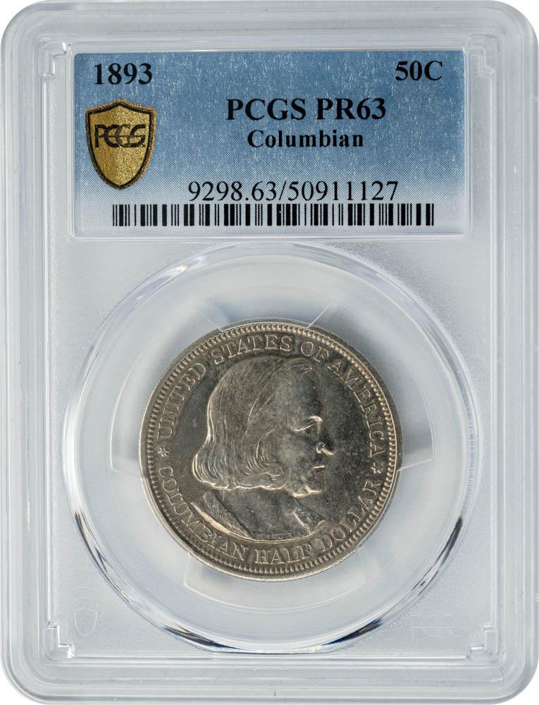 1893 50C Columbian PR63 PCGS
